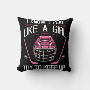 Coussin Fun Girls Hockey Designs For Women Field Hockey No