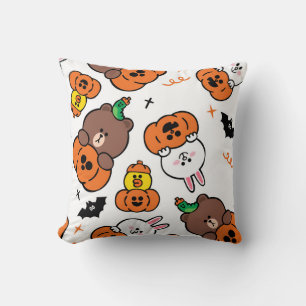 Coussin Fun Happy Halloween chauves-chauves-souris Citroui