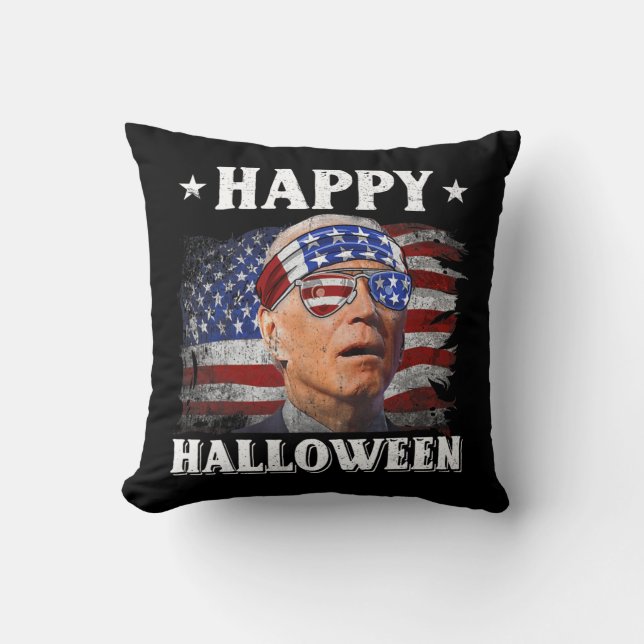 Coussin Fun Joe Biden Happy Halloween Confus le Juillet (Recto)