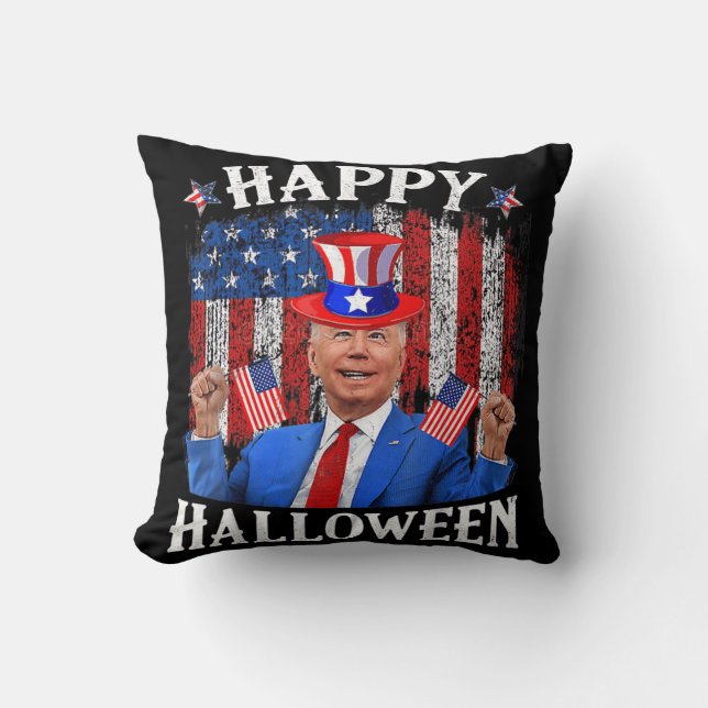 Coussin Fun Joe Biden Happy Halloween For Fourth Of July M (Recto)