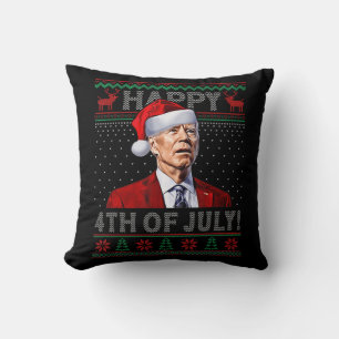 Coussin Fun Joe Biden Happy the Of July Laid Christmas