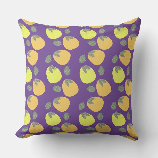 Coussin Fun Mango Orange Jaune Fruit (Recto)