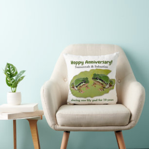 Coussin Fun Mariage Anniversaire Frog Couple Modèle