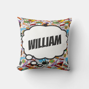 Coussin Fun Personnalisé Nom Comic Book