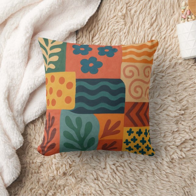 Coussin Fun Retro Garden Collage Motif Motif (Couverture)