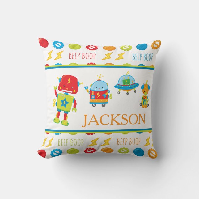 Coussin Fun Robot coloré Boop Boop Motif Kid (Recto)