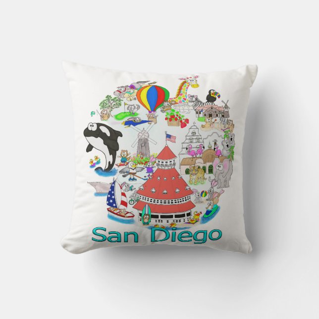 Coussin Fun San Diego California (Recto)
