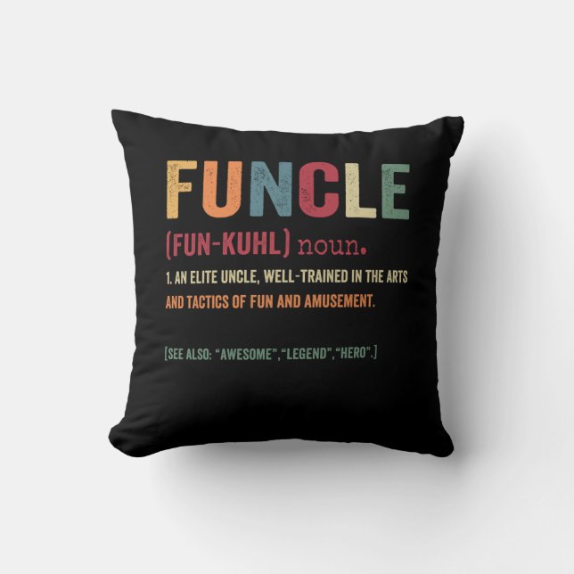 Coussin Funcle Funny Uncle Définition, Magnifique Héros De (Recto)