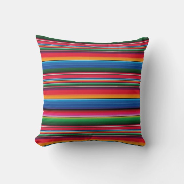 Coussin Funda De Cojín Red Serape Saltillo traditional mex (Recto)