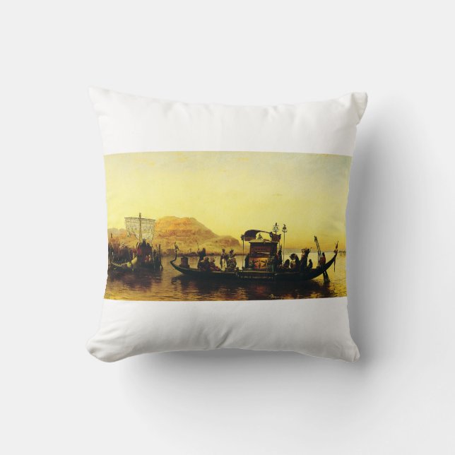 Coussin Funérailles d'une maman sur le Nil par Frederick A (Recto)