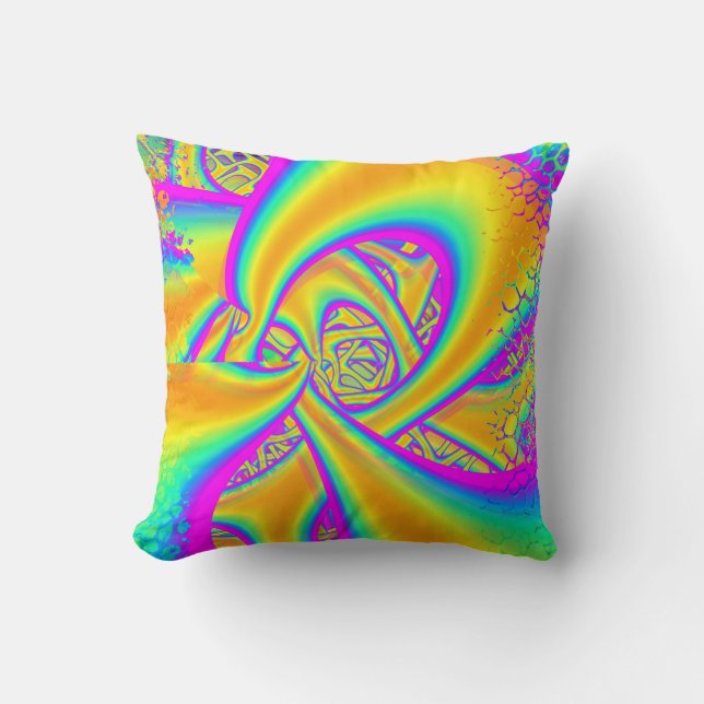 Coussin Funkidelic Dichroic Fused Glass Fractal (Recto)