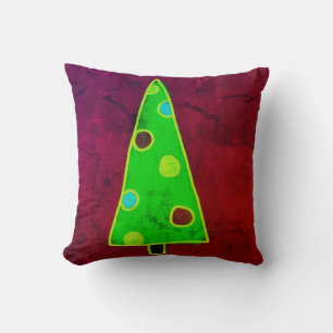 Coussin Funky Abstrait Art Christmas Tree