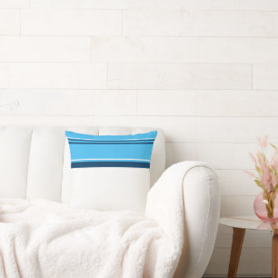 Coussin Funky Abstrait Art clair Bleu foncé Blanc