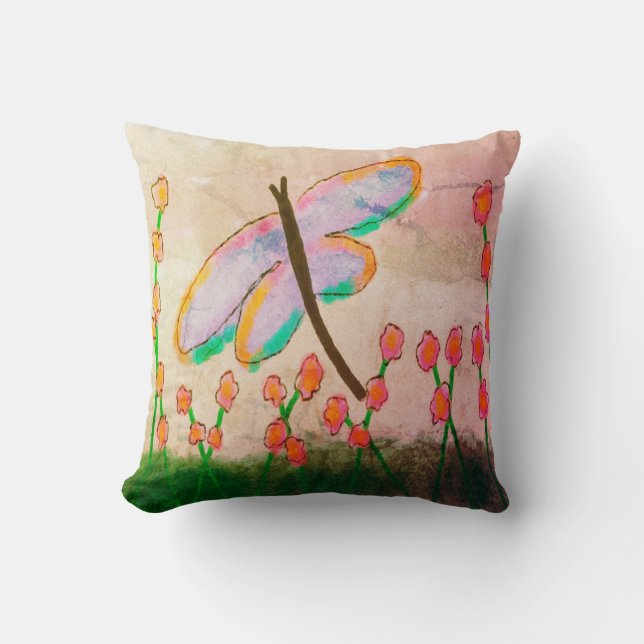 Coussin Funky Abstrait Dragonfly Art (Recto)