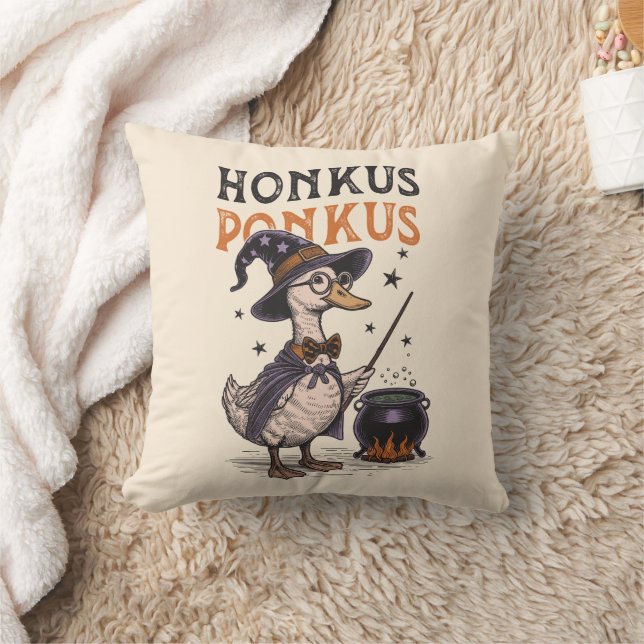Coussin Funky Duck Wizard Honkus Ponkus Halloween Vintage (Couverture)