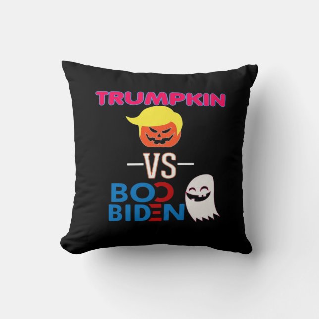 Coussin Funky Trumpkin Vs Boo Biden Classe Design Hallowee (Recto)