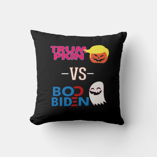 Coussin Funky Trumpkin Vs Boo Biden Classe Design Hallowee (Recto)