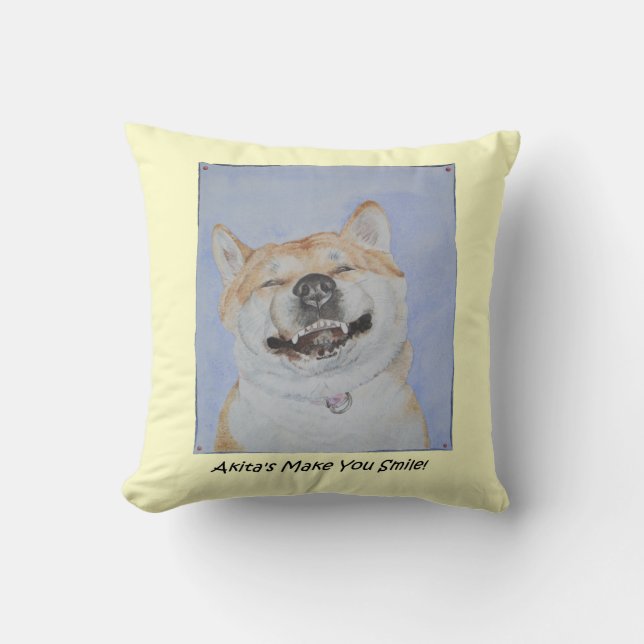 Coussin funny akita piof cute dog smiling (Recto)