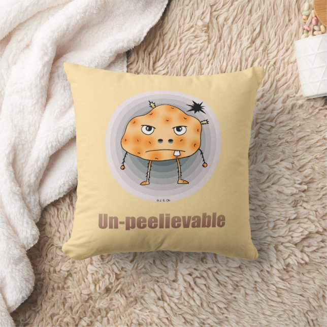 Coussin Funny Angry Potato – Un-peelievable Art (Couverture)