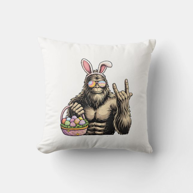 Coussin Funny Bigfoot Easter Egg Rock Sasquatch Easter Day (Recto)