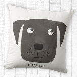 Coussin Funny Black Labrador Retriever Chien Nom personnal<br><div class="desc">Joli petit chien d'art Black Labrador Retriever pour vous faire sourire. Personnalisez en modifiant ou en supprimant le nom.</div>