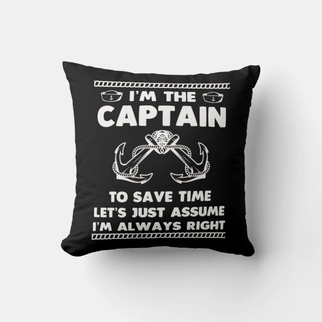 Coussin Funny Boat Captain Humour Plaisanterie de plaisanc (Recto)