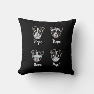 Coussin Funny Boston Terrier Gift Mouth Nose Mask Dogs T-S