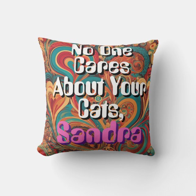 Coussin Funny Chat Personnaliser dame Personnaliser Funky (Recto)