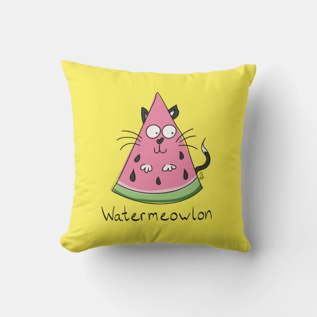 Coussin Funny Chat Watermelon mignon Kids (Recto)