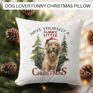 Coussin Funny Chien Furry Petit Noël