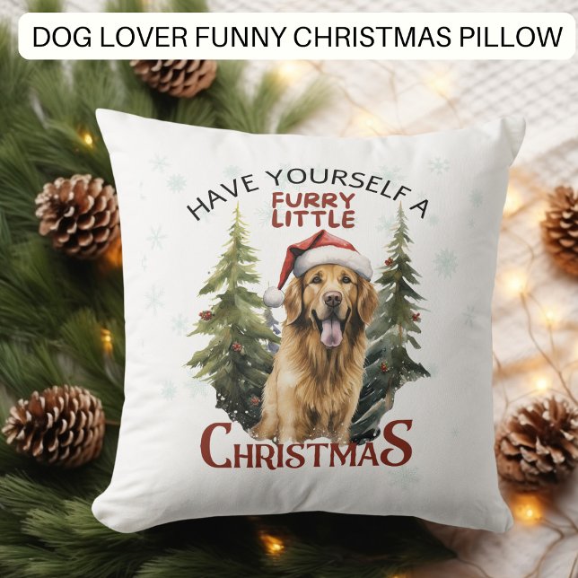 Coussin Funny Chien Furry Petit Noël (Créateur téléchargé)