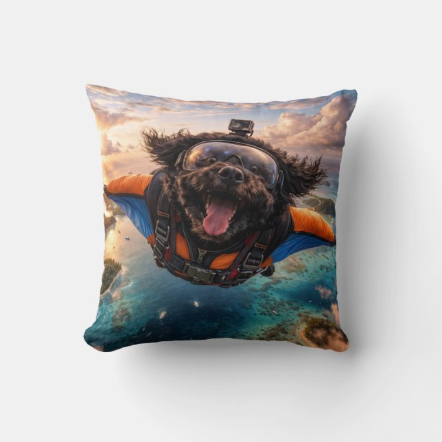 Coussin Funny Cockapoo Gift | Flying Dog Cushion (Recto)