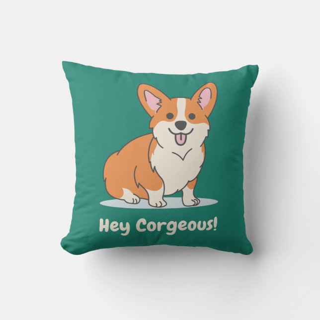 Coussin Funny Corgi Puppy Pun (Recto)