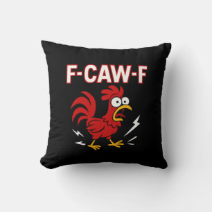 Coussin Funny Crazy Rooster F-CAW-F Mème