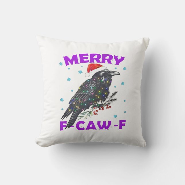 Coussin Funny Crow Christmas Classic Vintage Style (Recto)