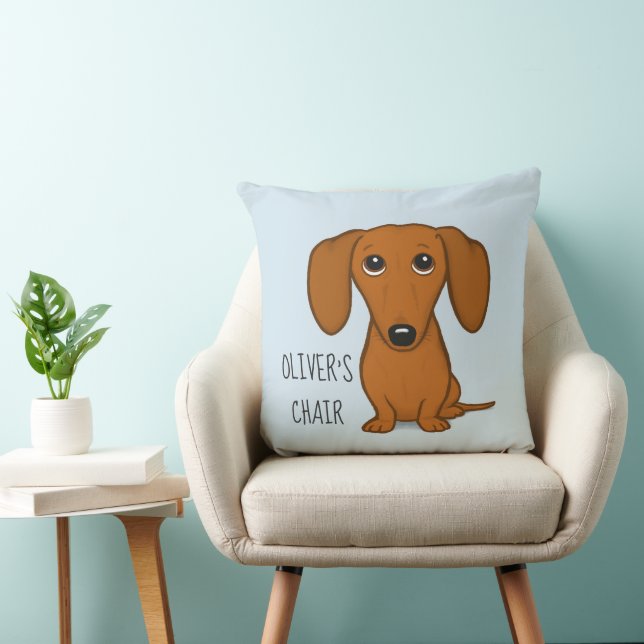 Coussin Funny Dachshund Dessin Dessin Wiener Chien Personn (Chaise)