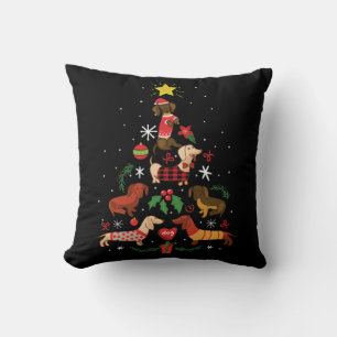 Coussin Funny Dachshund sapin de Noël