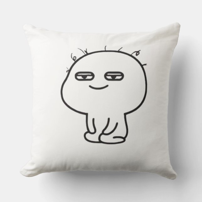 Coussin Funny Doodle Character Throw Pillow - Cute Minimal (Recto)