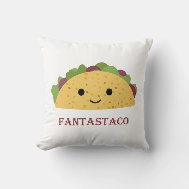 Coussin Funny Fantastaco Taco Pun Cute Kawaii Taco (Recto)