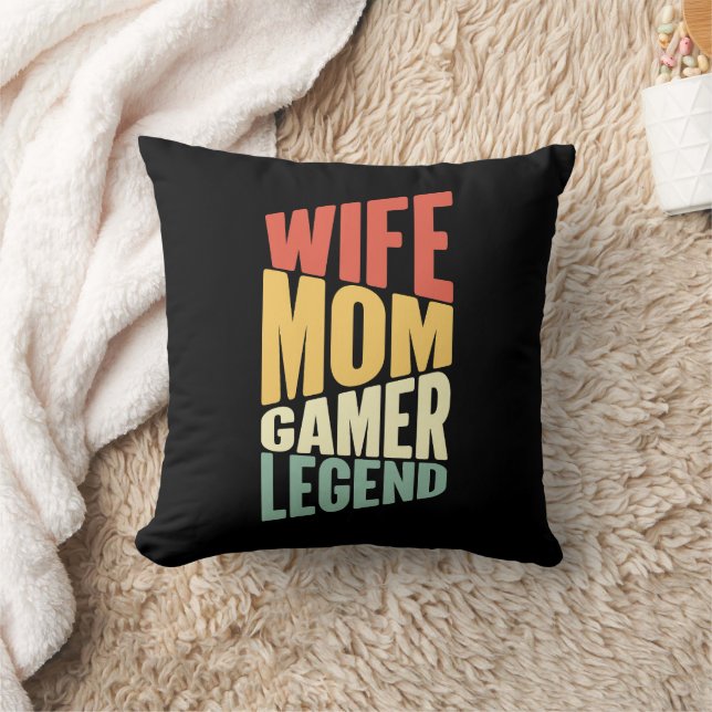 Coussin Funny Femme Maman gamer art de mots (Couverture)