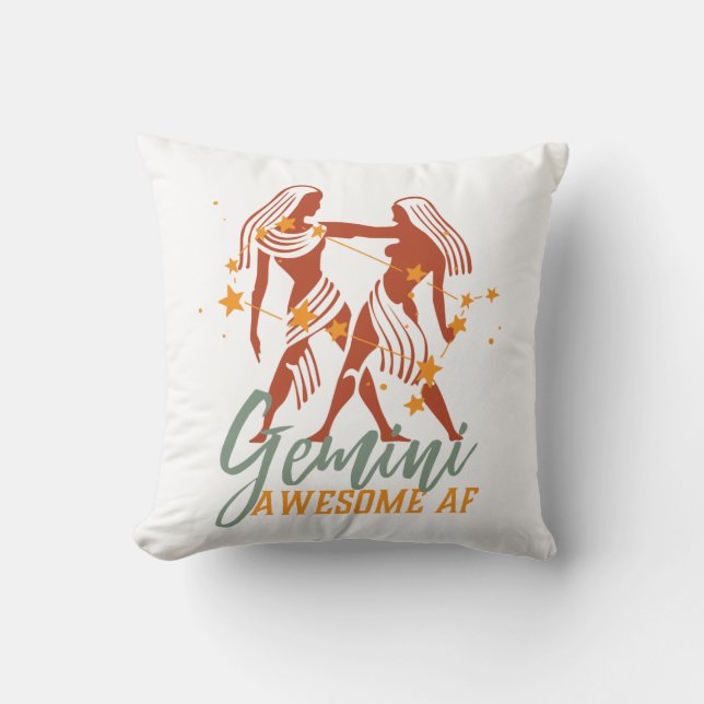 Coussin Funny Gemini Zodiac Star Astrologie Awesome AF (Recto)
