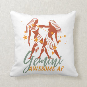Coussin Funny Gemini Zodiac Star Astrologie Awesome AF