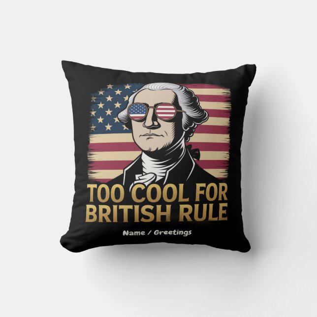 Coussin Funny George Washington Trop Cool pour la dominati (Recto)