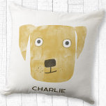 Coussin Funny Golden Labrador Retriever Chien Nom personna<br><div class="desc">Joli petit Golden Labrador Retriever chien art pour vous faire sourire. Personnalisez en modifiant ou en supprimant le nom.</div>