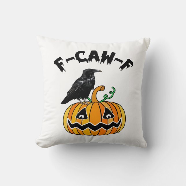 Coussin Funny Gothic Crow Humor F-Caw-F Essential (Recto)