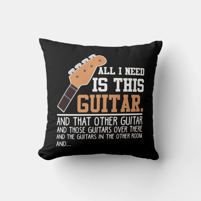 Coussin Funny Guitariste Guitariste de Guitare J'ai besoin (Recto)