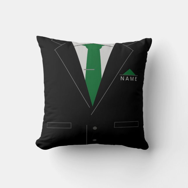 Coussin Funny Jeu d'Oreiller Affaires Costume noir Nom per (Recto)