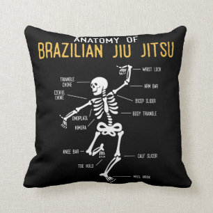 Coussin Funny Jiu Jitsu Fighter Anatomy BJJ Humour d'entra