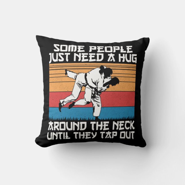 Coussin Funny Judo Jiu Jitsu Humour d'arts martiaux (Recto)
