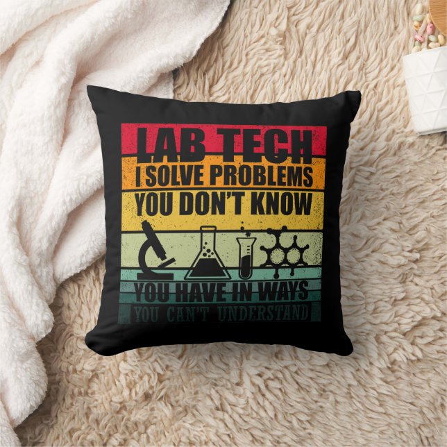 Coussin Funny lab tech cite laboratoire technicien humour (Couverture)
